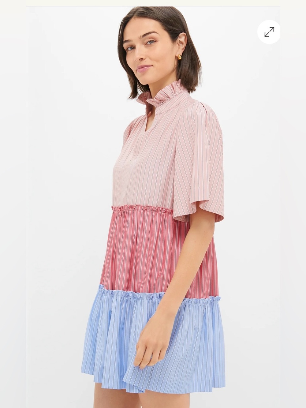 Tuckernuck Ruby and Cornflower Stripe Colorblock Crawford Dress SZ Medium